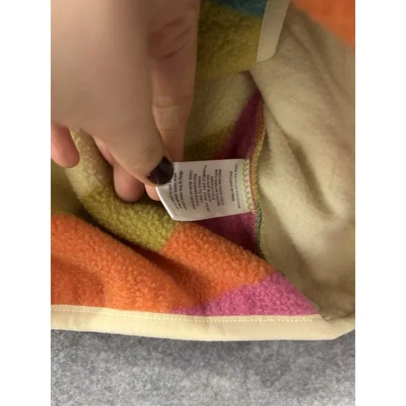 Toad&co Campo Fleece Pullover Henley Bristow Women's L Multicolor Abstract Boxy - Picture 7 of 8